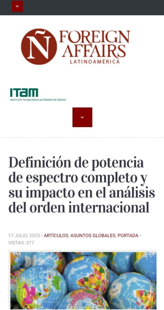 Nahuel Gonzalez Frugoni, artículo Foreign Affairs, Alemania.