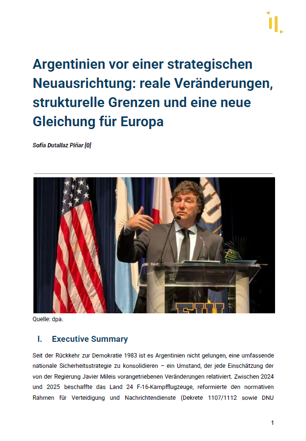 Analysis 3/2026: Argentinien vor einer strategischen Neuausrichtung: reale Veränderungen, strukturelle Grenzen und eine neue Gleichung für Europa